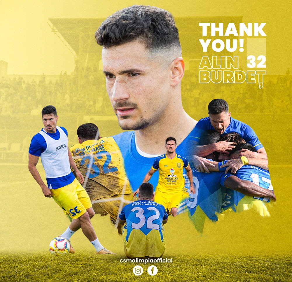 CSM Olimpia Satu Mare se desparte de fundașul Alin Burdeț